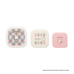 Japan Miffy Nesting Food Storage Container Set - Miffy Check