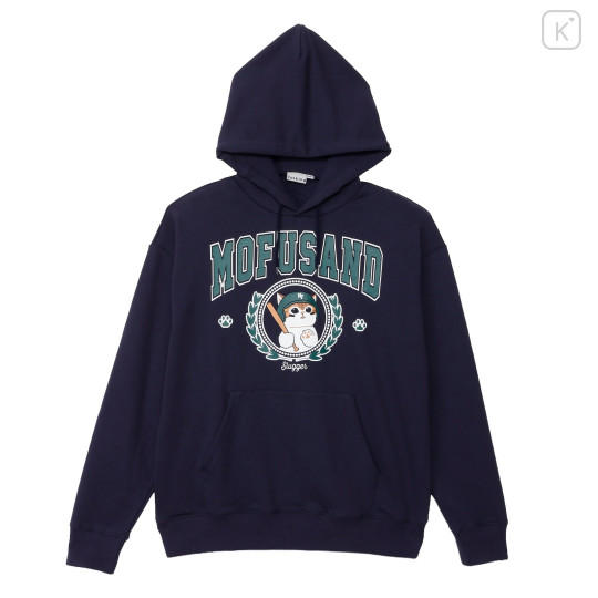 Japan Mofusand Sweatshirt Hoodie (M) - Slugger Cat Navy - 1