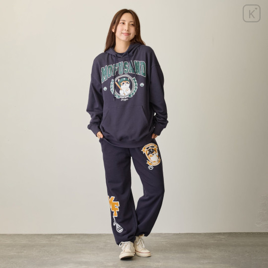 Japan Mofusand Sweatshirt Hoodie (M) - Slugger Cat Navy - 4