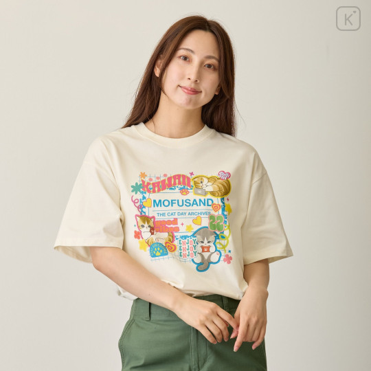 Japan Mofusand T-Shirt (M) - The Cat Day Archives White - 2
