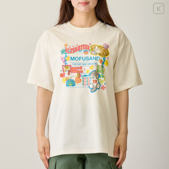Japan Mofusand T-Shirt (XL) - The Cat Day Archives White - 5