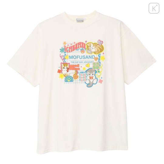 Japan Mofusand T-Shirt (XL) - The Cat Day Archives White - 8