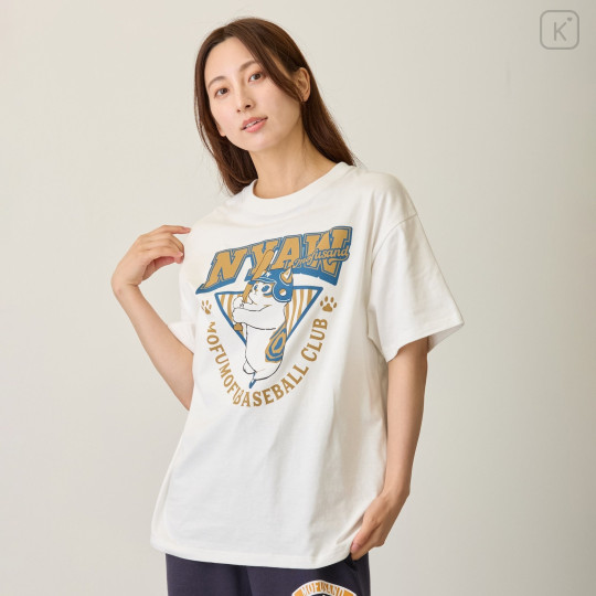 Japan Mofusand T-Shirt (L) - Mofumofu Baseball Club White - 5