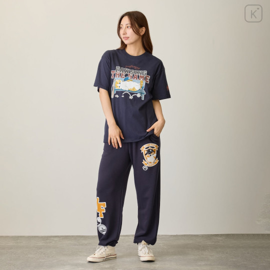 Japan Mofusand T-Shirt (L) - Pawsing The Game Navy - 3