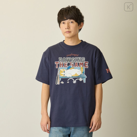 Japan Mofusand T-Shirt (L) - Pawsing The Game Navy - 7