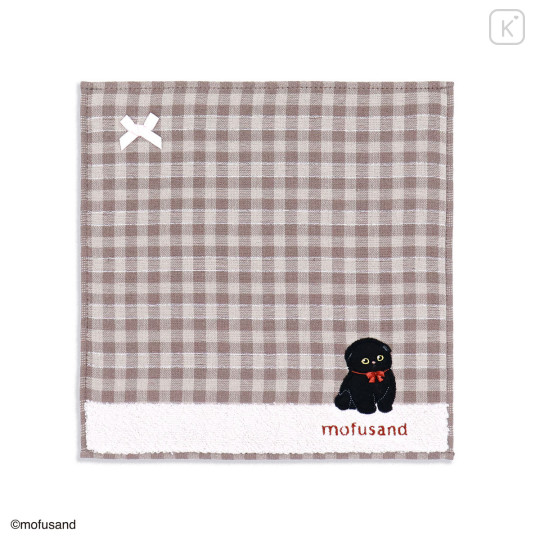 Japan Mofusand Handkerchief - Black Cat Pink - 1