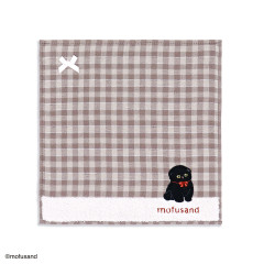 Japan Mofusand Handkerchief - Black Cat Pink