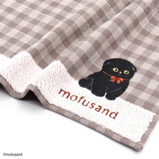Japan Mofusand Handkerchief - Black Cat Pink - 2