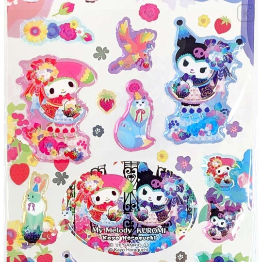 Japan Kayo Horaguchi × Sanrio Clear Candy Seal - Kuromi & My Melody - 2