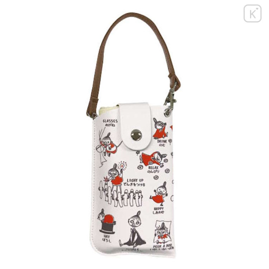 Japan Moomin Flat Glasses Case with Belt Strap - Little My : Arekore - 1