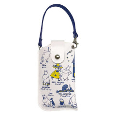 Japan Moomin Flat Glasses Case with Belt Strap - Moomintroll : Arekore