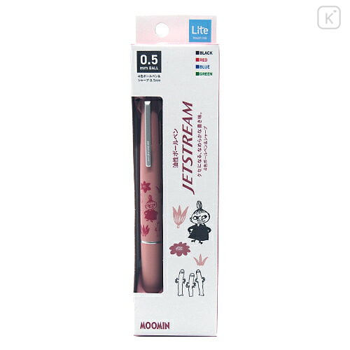 Japan Moomin Jetstream Lite Touch 4&1 Multi Ballpoint Pen + Mechanical Pencil - Little My : Forest - 1