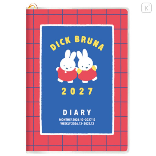 Japan Miffy A6 Planner Monthly & Weekly Schedule Book - Miffy : Red 2027 - 1