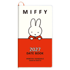 Japan Miffy Slim Planner Monthly Schedule Book - Miffy : Red 2027