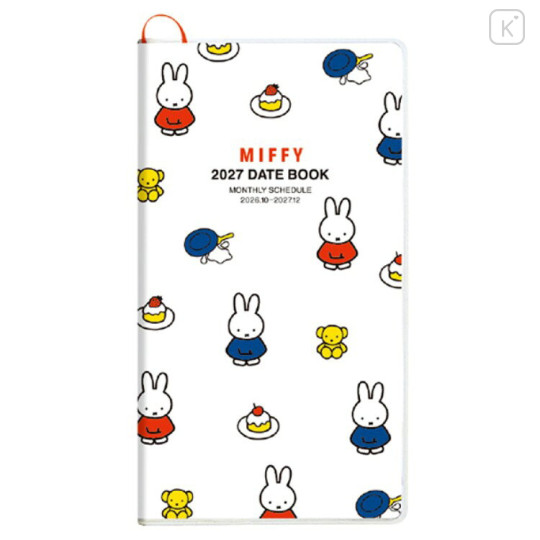Japan Miffy Slim Planner Monthly Schedule Book - Miffy : White 2027 - 1
