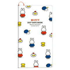 Japan Miffy Slim Planner Monthly Schedule Book - Miffy : White 2027