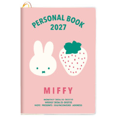 Japan Miffy B6 Planner Monthly & Weekly Schedule Book - Miffy : Pink 2027
