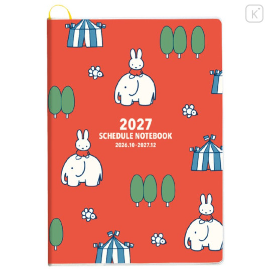 Japan Miffy A5 Planner Monthly Schedule Book - Miffy : Red 2027 - 1