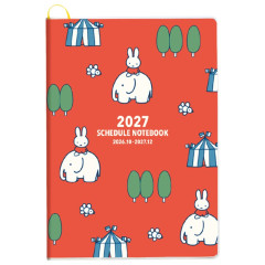 Japan Miffy A5 Planner Monthly Schedule Book - Miffy : Red 2027