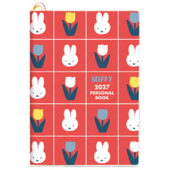 Japan Miffy B6 Planner Monthly & Weekly Schedule Book - Miffy : Red 2027