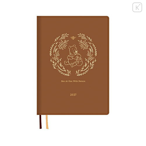 Japan Disney B6 Planner Weekly Schedule Book - Pooh : Brown 2027 - 1