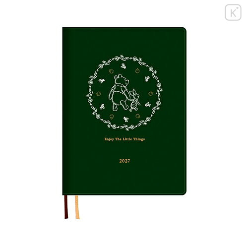 Japan Disney B6 Planner Weekly Schedule Book - Pooh : Green 2027 - 1