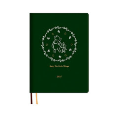 Japan Disney B6 Planner Weekly Schedule Book - Pooh : Green 2027