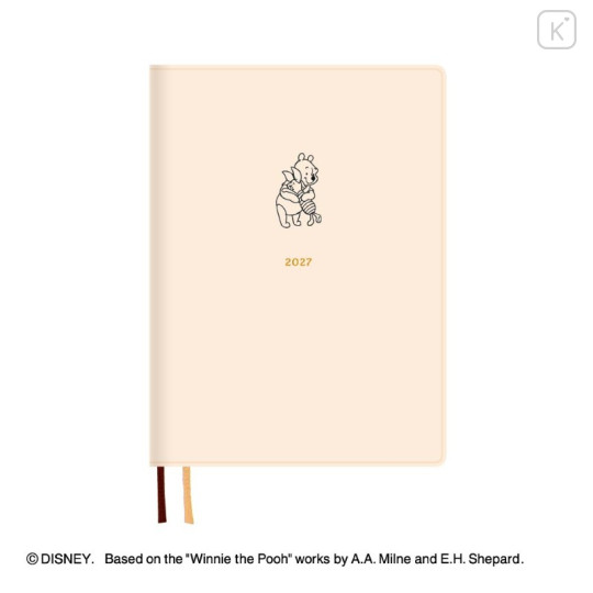 Japan Disney B6 Planner Weekly Schedule Book - Pooh : Ivory 2027 - 1
