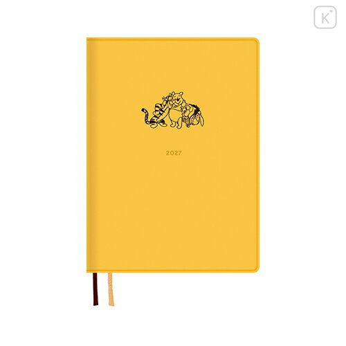 Japan Disney B6 Planner Weekly Schedule Book - Pooh : Yellow 2027 - 1
