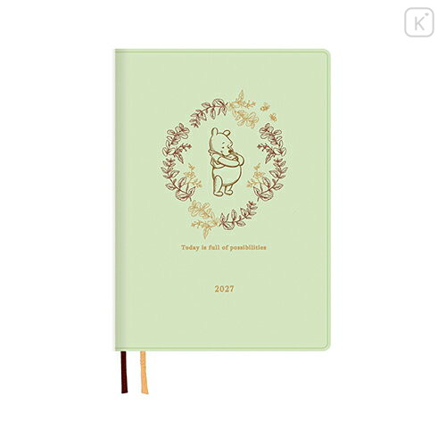 Japan Disney B6 Planner Weekly Schedule Book - Pooh : Mint 2027 - 1