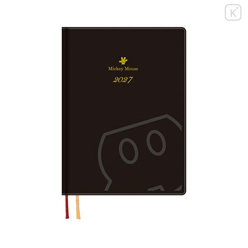 Japan Disney B6 Planner Weekly Schedule Book - Mickey & Minnie : Black 2027 - 1