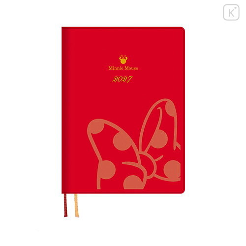 Japan Disney B6 Planner Weekly Schedule Book - Mickey & Minnie : Red 2027 - 1