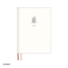 Japan Disney B6 Planner Weekly Schedule Book - Mickey & Minnie : White 2027