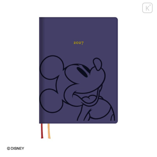 Japan Disney B6 Planner Weekly Schedule Book - Mickey & Minnie : Navy 2027 - 1