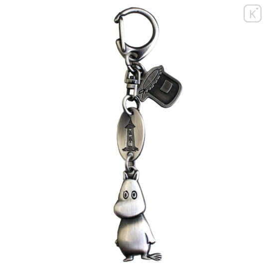 Japan Moomin Diecast Silver Charm Keyring - Moomintroll - 1
