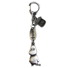 Japan Moomin Diecast Silver Charm Keyring - Moomintroll