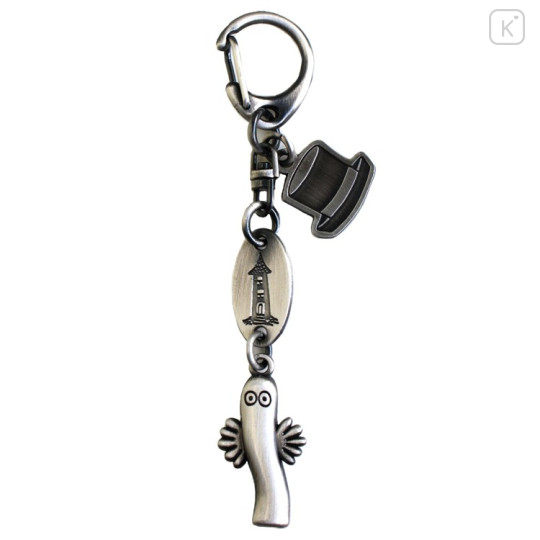 Japan Moomin Diecast Silver Charm Keyring - Hattifatteners - 1