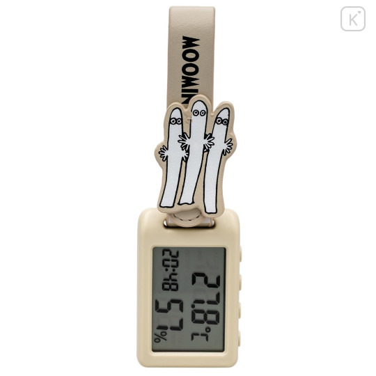 Japan Moomin Digital Clock & Temperature & Humidity Watch - Hattifatteners : Beige - 1