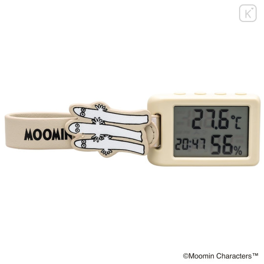 Japan Moomin Digital Clock & Temperature & Humidity Watch - Hattifatteners : Beige - 2