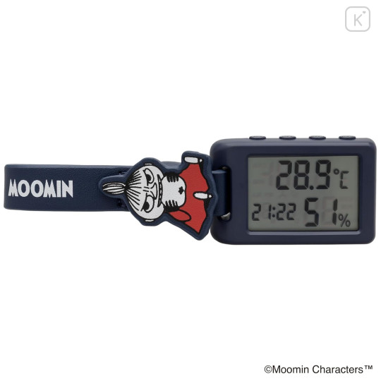 Japan Moomin Digital Clock & Temperature & Humidity Watch - Little My : Navy - 2