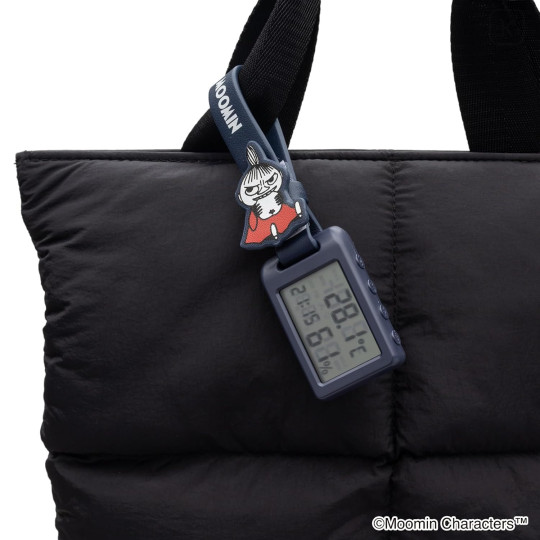 Japan Moomin Digital Clock & Temperature & Humidity Watch - Little My : Navy - 5