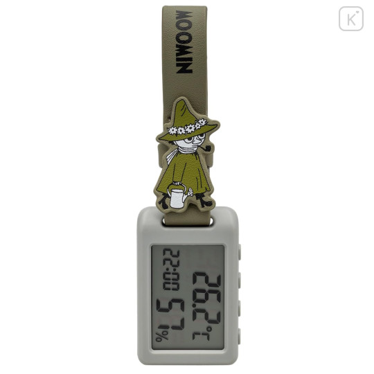 Japan Moomin Digital Clock & Temperature & Humidity Watch - Snufkin : Gray - 1