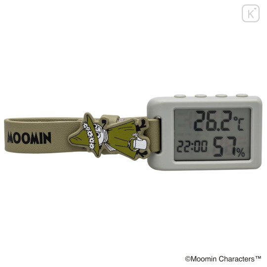 Japan Moomin Digital Clock & Temperature & Humidity Watch - Snufkin : Gray - 2