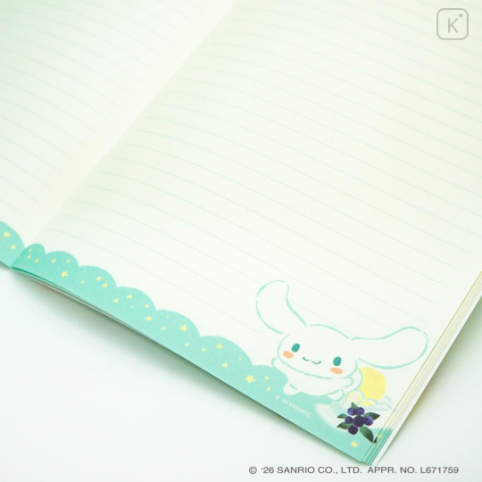 Japan Sanrio × Tomoko Hayashi A5 Notebook - Cinnamoroll : Botanical Floral Gold Foil Stamping - 3