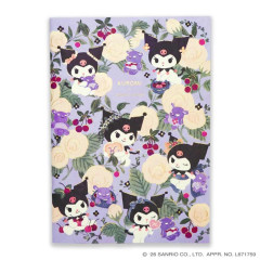 Japan Sanrio × Tomoko Hayashi A5 Notebook - Kuromi : Botanical Floral Gold Foil Stamping