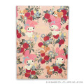 Japan Sanrio × Tomoko Hayashi A5 Notebook - My Melody : Botanical Floral Gold Foil Stamping - 1