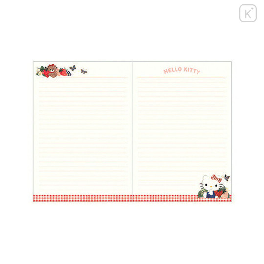 Japan Sanrio × Tomoko Hayashi A5 Notebook - Hello Kitty & Mimmy : Botanical Floral Gold Foil Stamping - 2