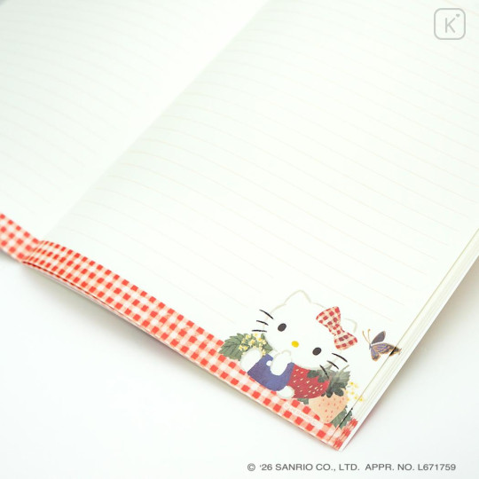 Japan Sanrio × Tomoko Hayashi A5 Notebook - Hello Kitty & Mimmy : Botanical Floral Gold Foil Stamping - 3