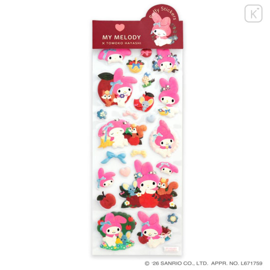 Japan Sanrio × Tomoko Hayashi Puffy Sticker - My Melody : Fun with Friends - 1