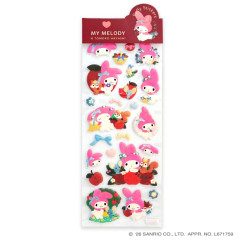 Japan Sanrio × Tomoko Hayashi Puffy Sticker - My Melody : Fun with Friends